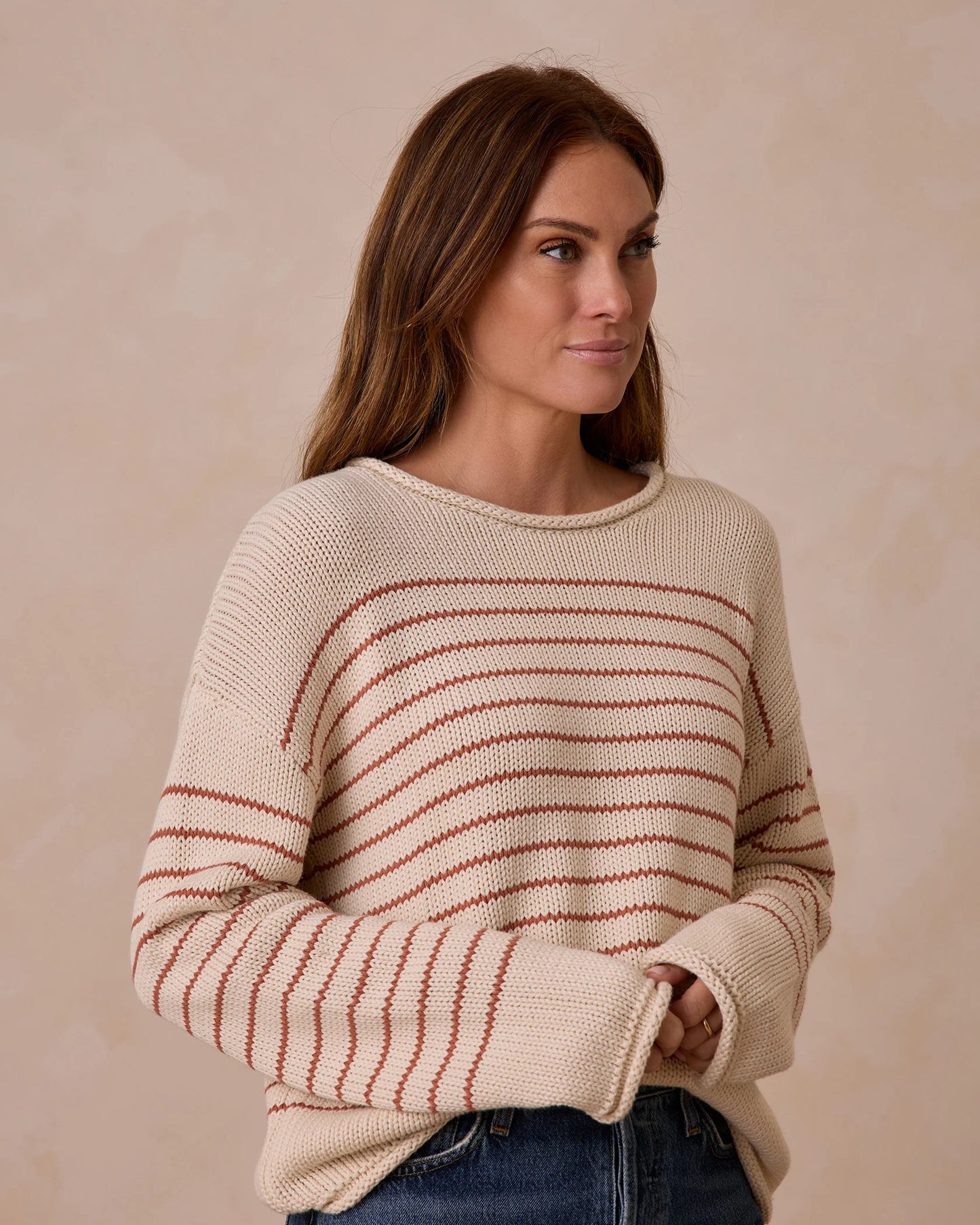 Women’s Jacques Sweater | Poppy Stripe