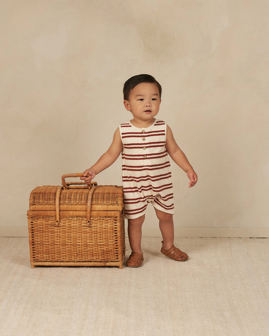 Davis Romper | Red Stripe