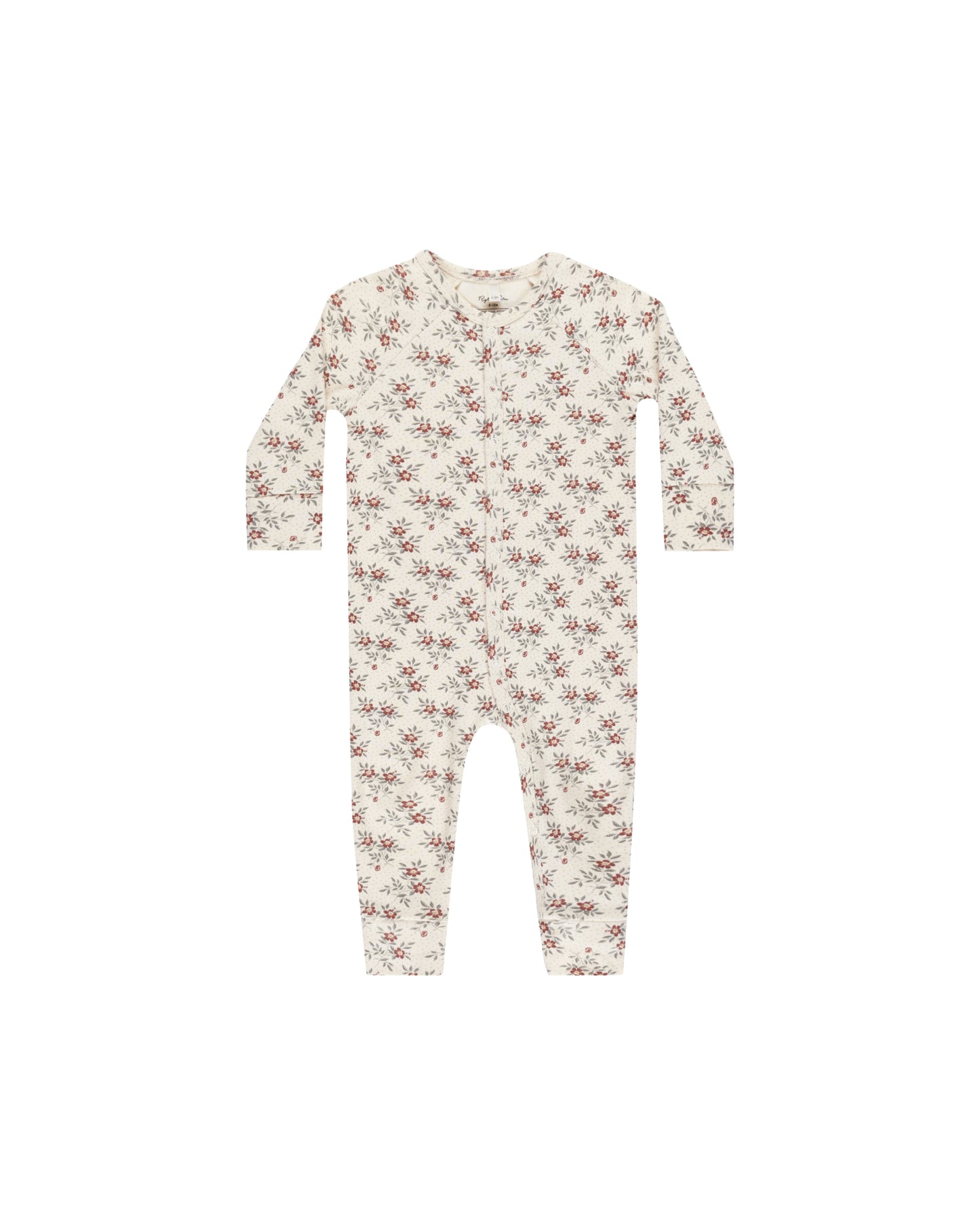 Organic Long John Pajamas | Holiday Floral