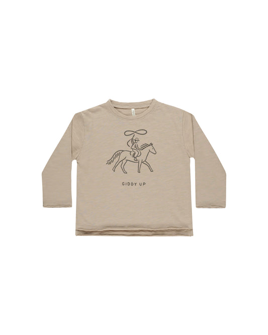 Raw Edge Long Sleeve Tee | Giddy Up