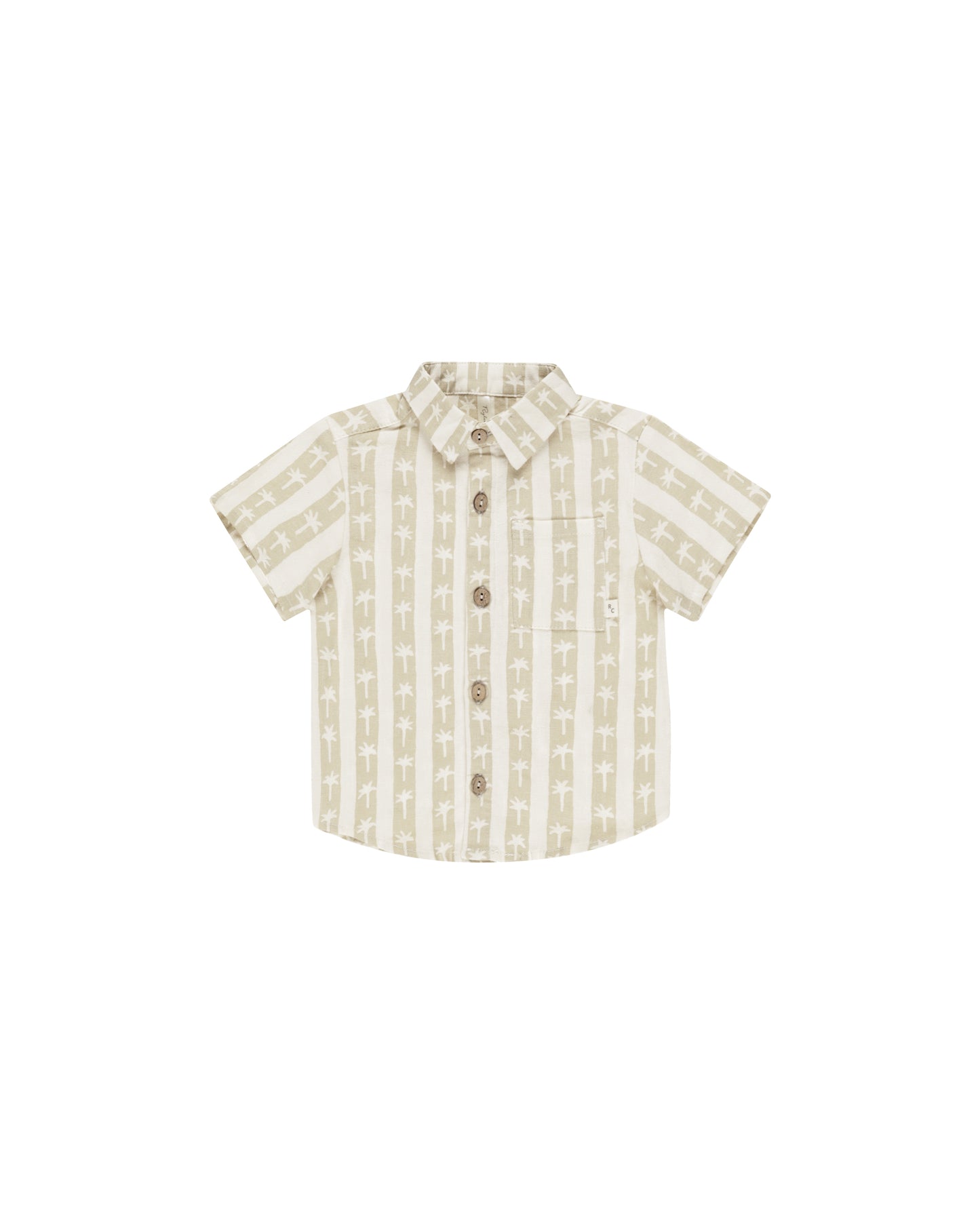 Collared Short Sleeve Shirt || Palm Stripe