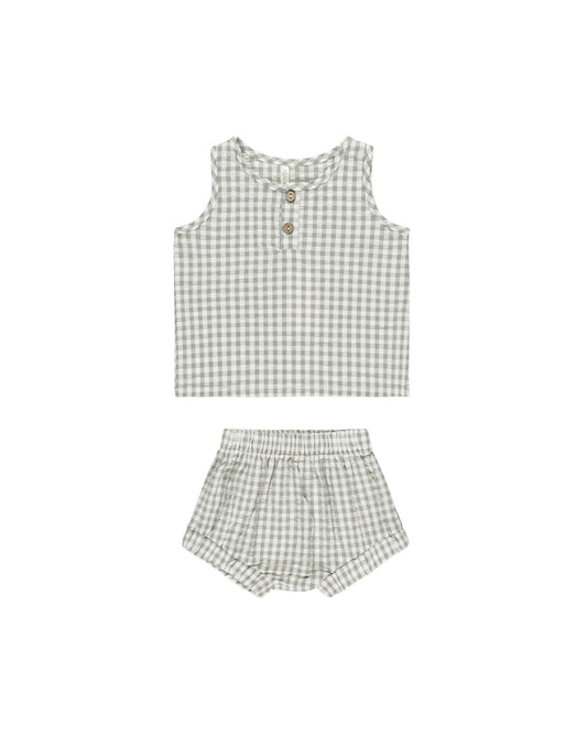 Baby Tank Set || Eucalyptus Gingham