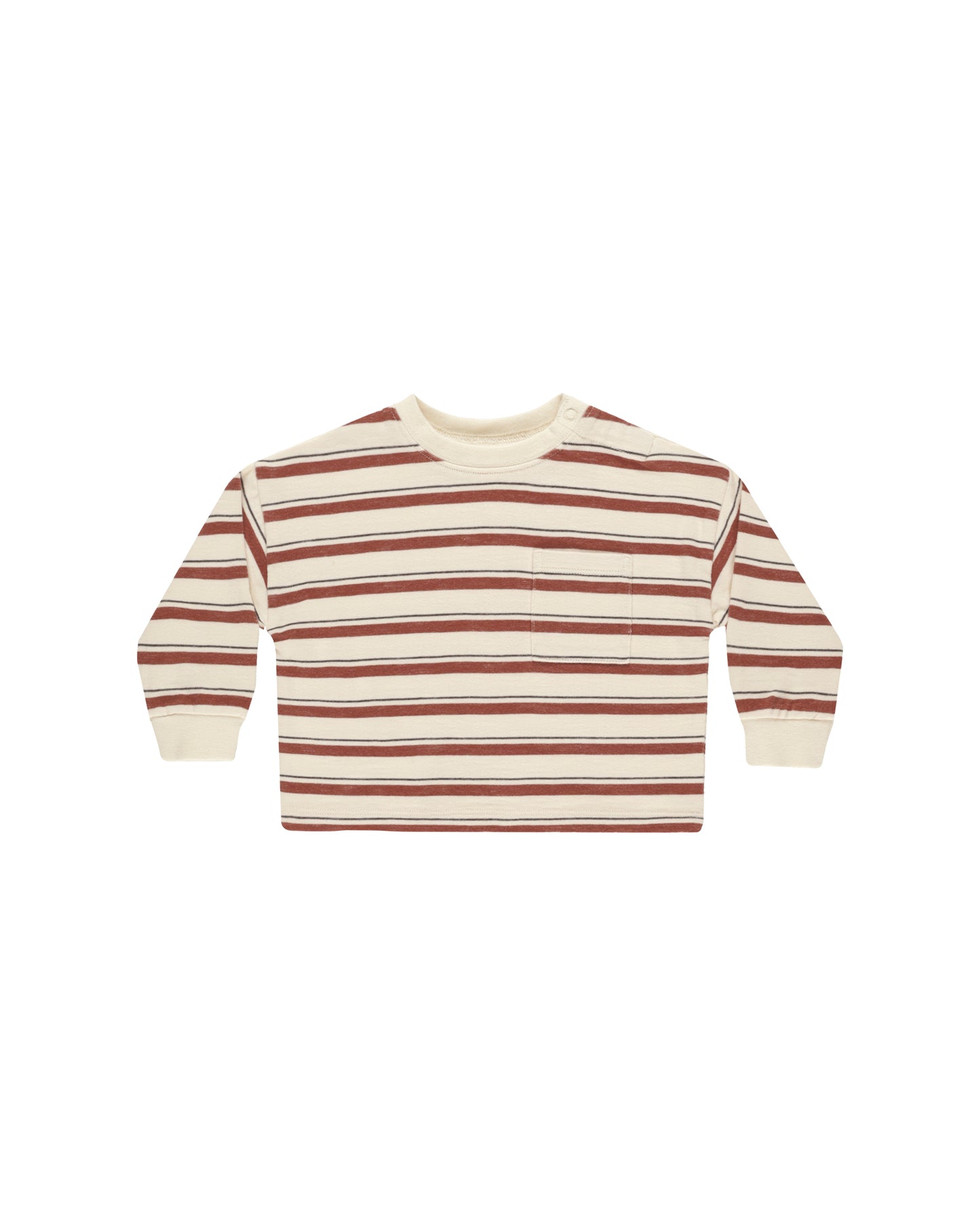 Relaxed Long Sleeve Tee | Brick Stripe