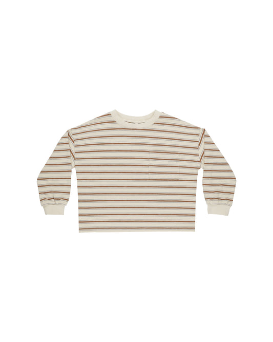 Relaxed Long Sleeve Tee | Saddle Stripe