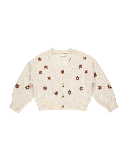 Boxy Crop Cardigan | Flowers