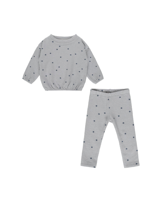 Spongey Knit Set | Blue Stars