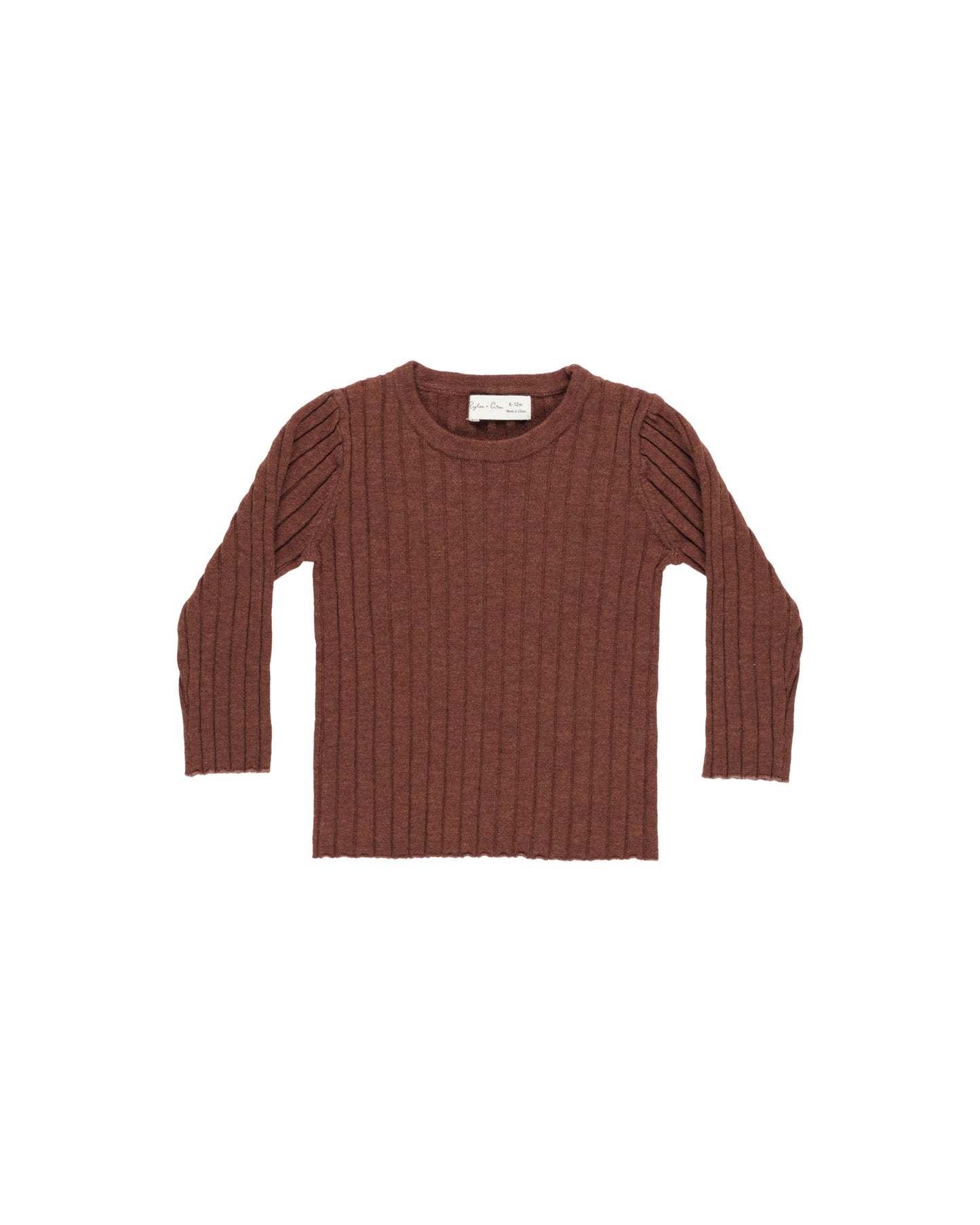 Long Sleeve Knit Top | Brick