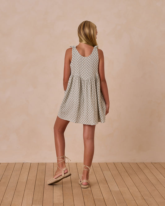 Teen Summer Dress || Sage Check