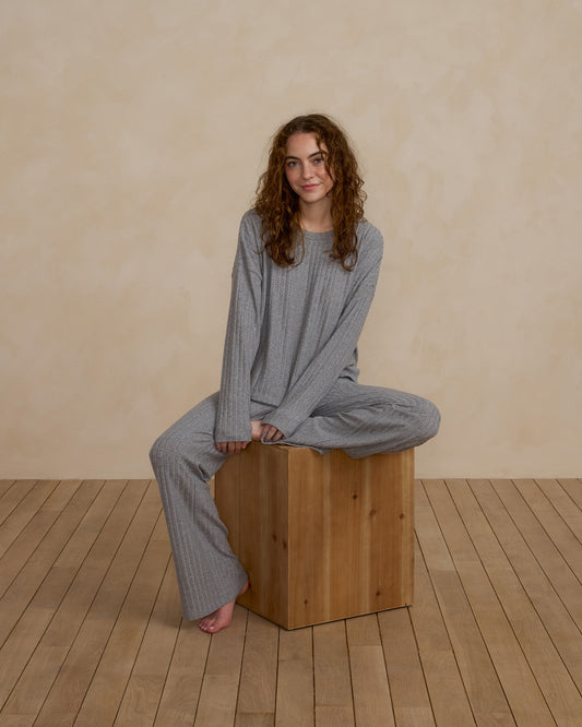 Women's Cozy Rib Knit Set | Dusty Blue