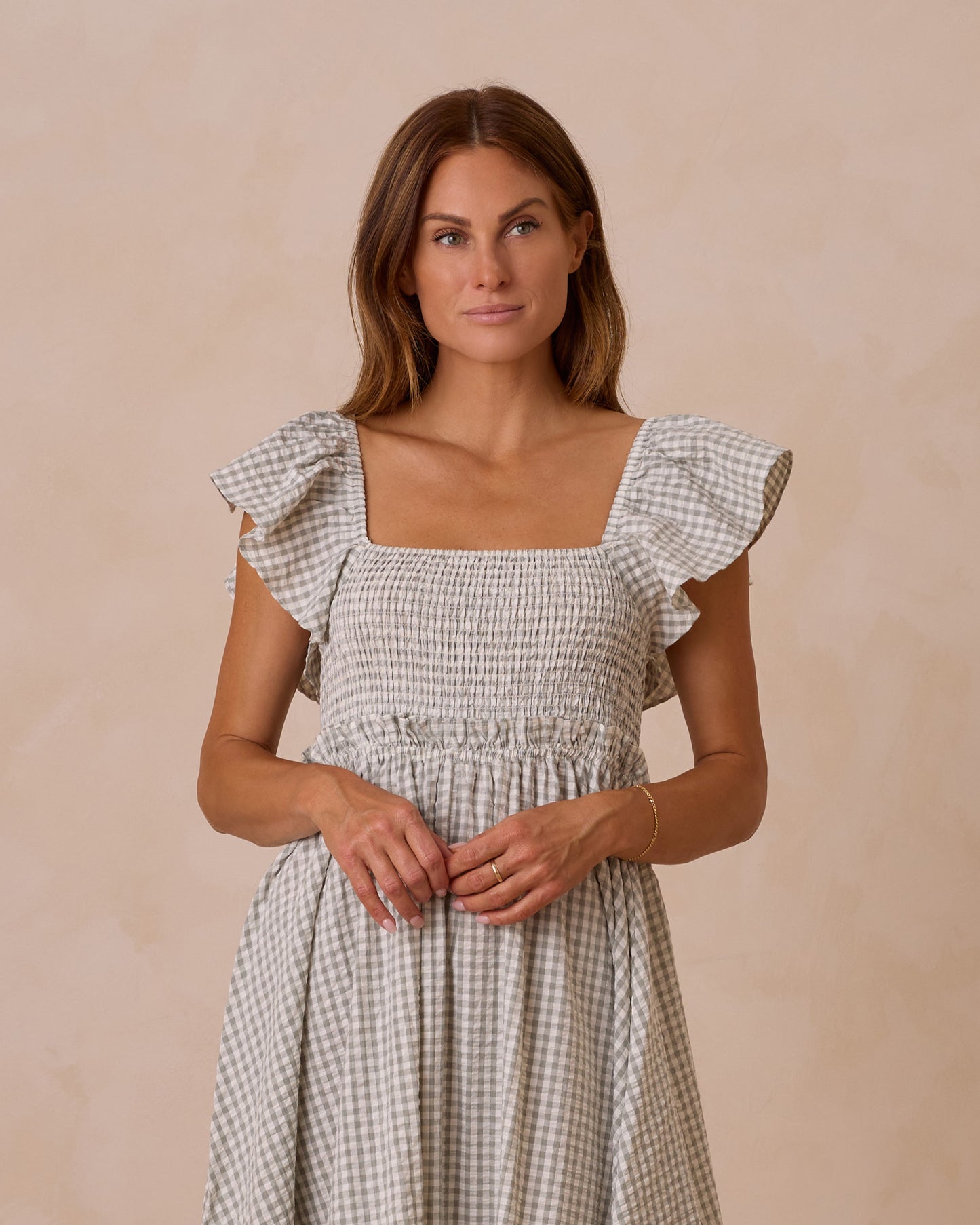 Women's Francesca Dress || Eucalyptus Gingham