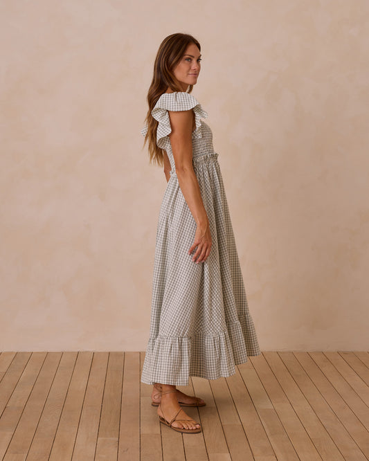 Women's Francesca Dress || Eucalyptus Gingham