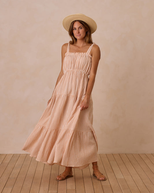 Women's Delphina Dress || Grapefruit Stripe