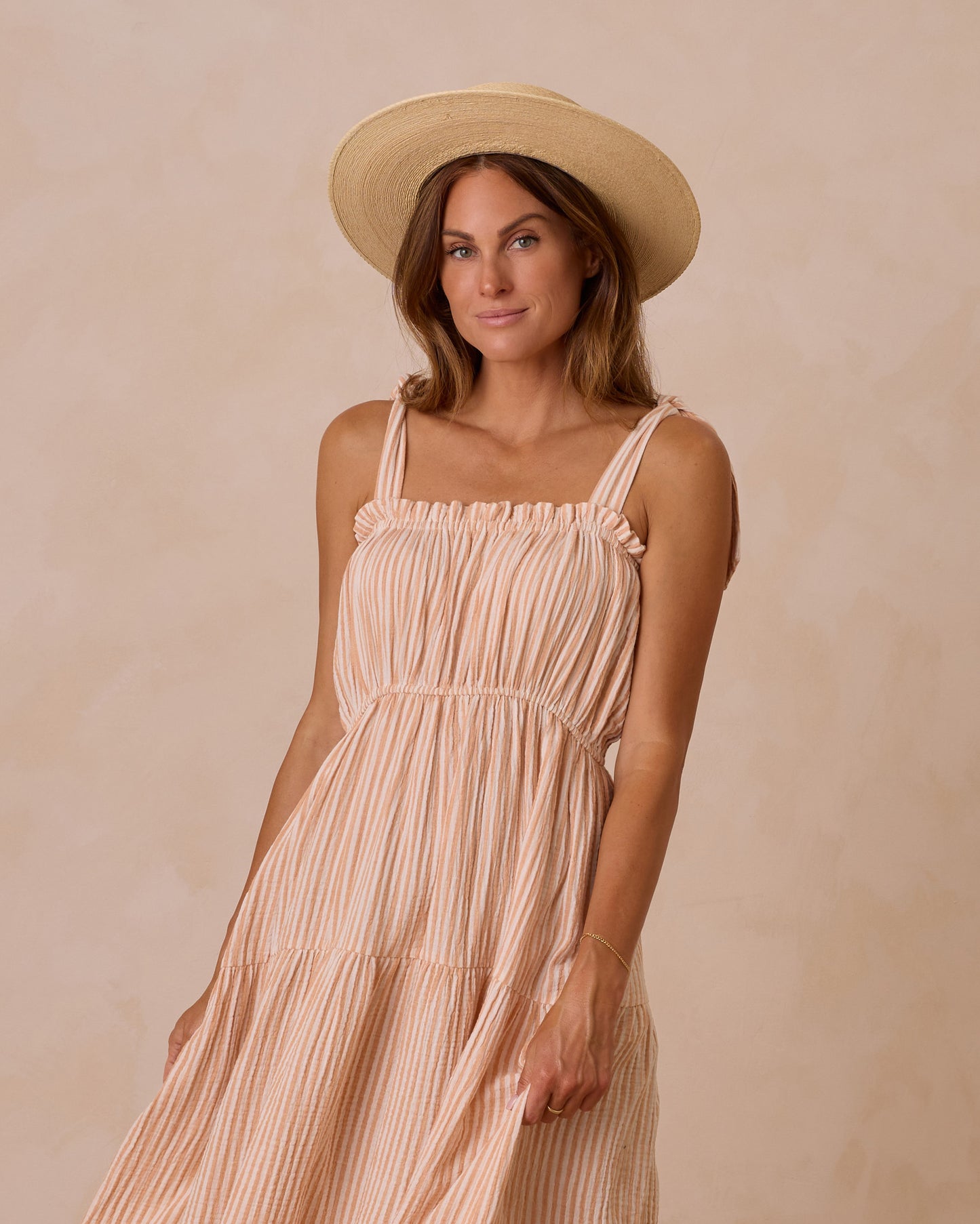 Women's Delphina Dress || Grapefruit Stripe