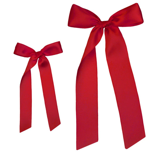 Red Satin Bow | Sash Alligator Clip