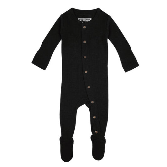 Organic Thermal Footie Sleeper | Black