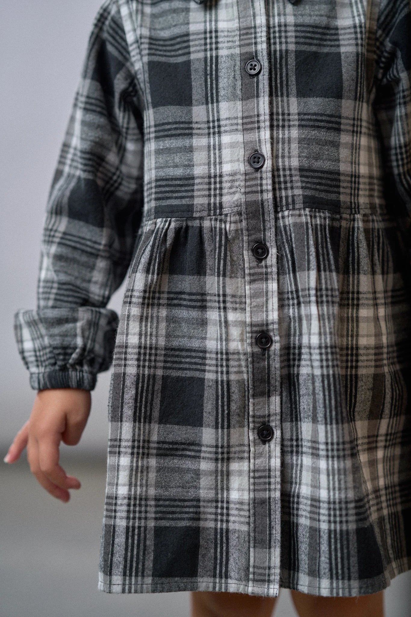 Flannel Dress | Grey Plaid