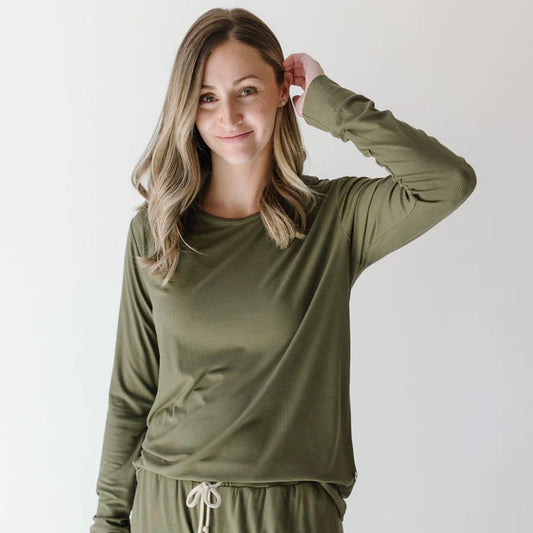 Adult Long Sleeve PJ Top | Pine Green