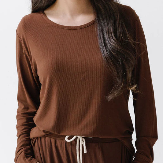 Adult Ribbed Long Sleeve Top | Pinecone