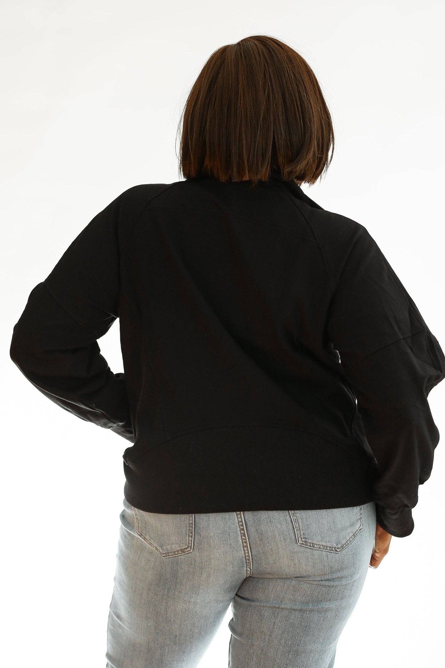 Oversized Three Zip Breastfeeding Sweatshirt | Black