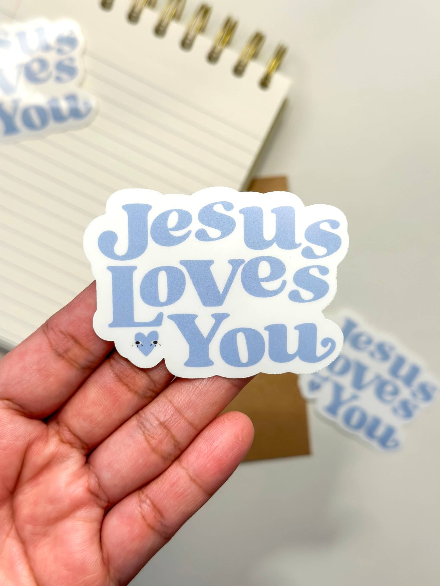 Jesus Loves You sticker | blue