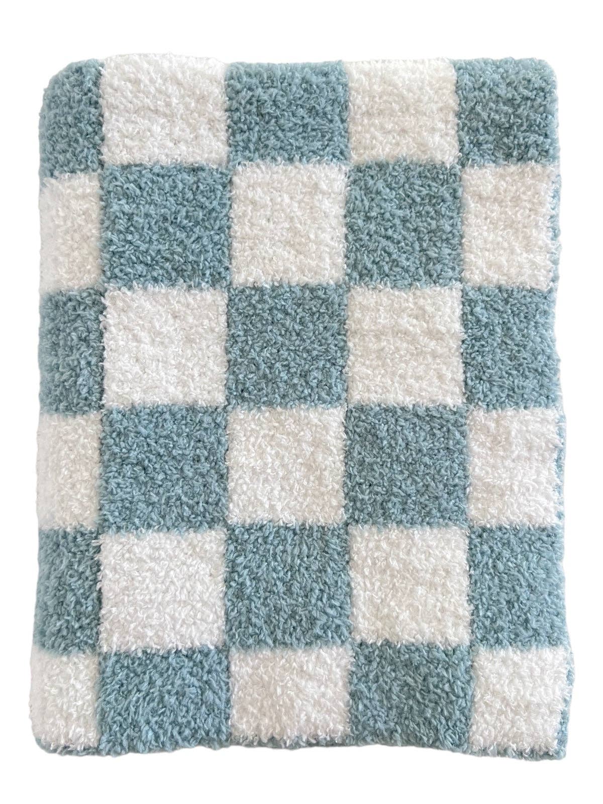 Phufy® Bliss Checkerboard Mini Blanket | Powder