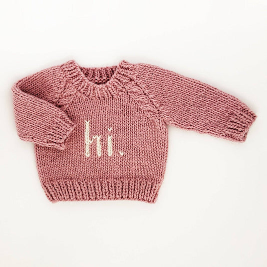 hi. Crew Neck Sweater | Rosy Pink