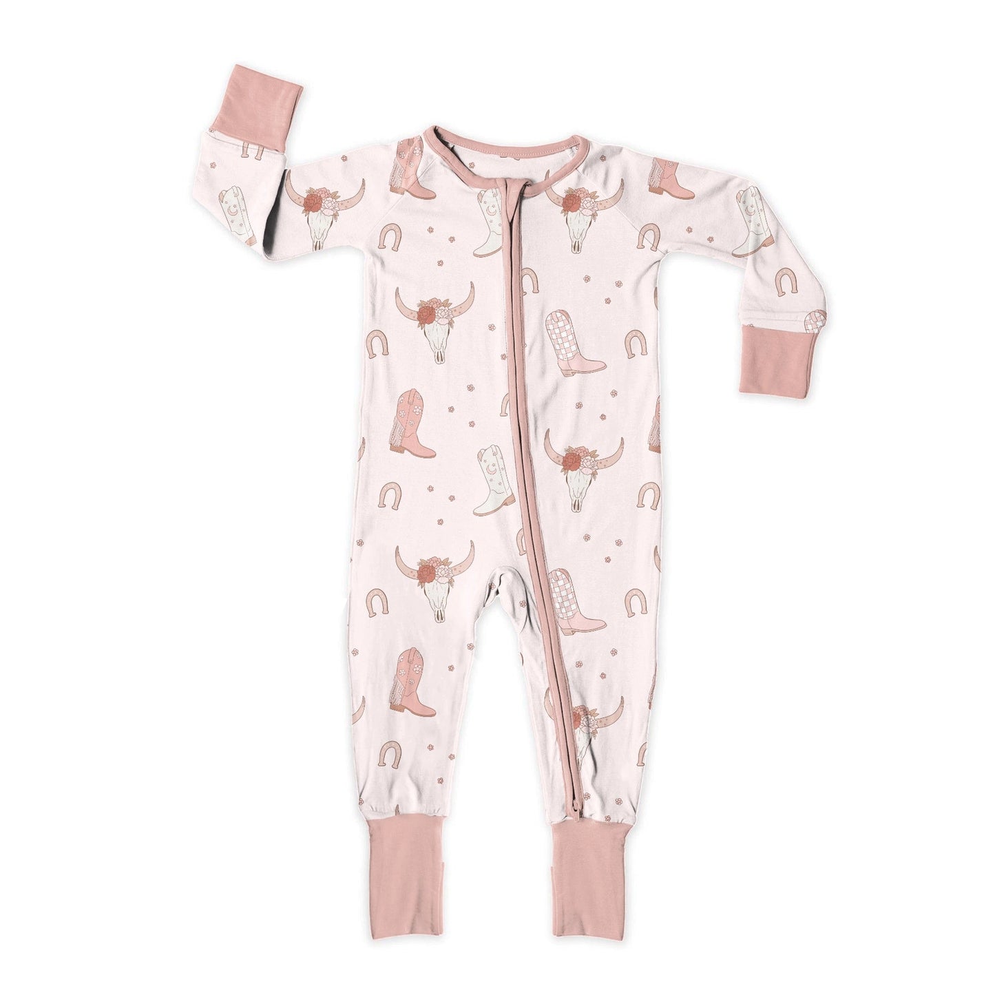 Fold-Over Feet Bamboo Romper | Cowgirl Up