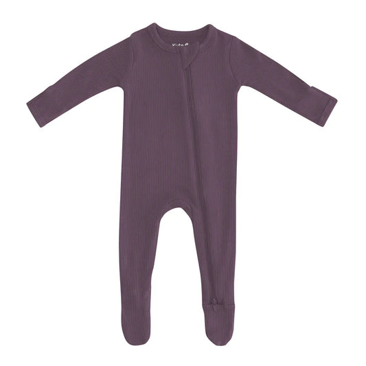 Bamboo Ribbed Zippered Footie | Currant