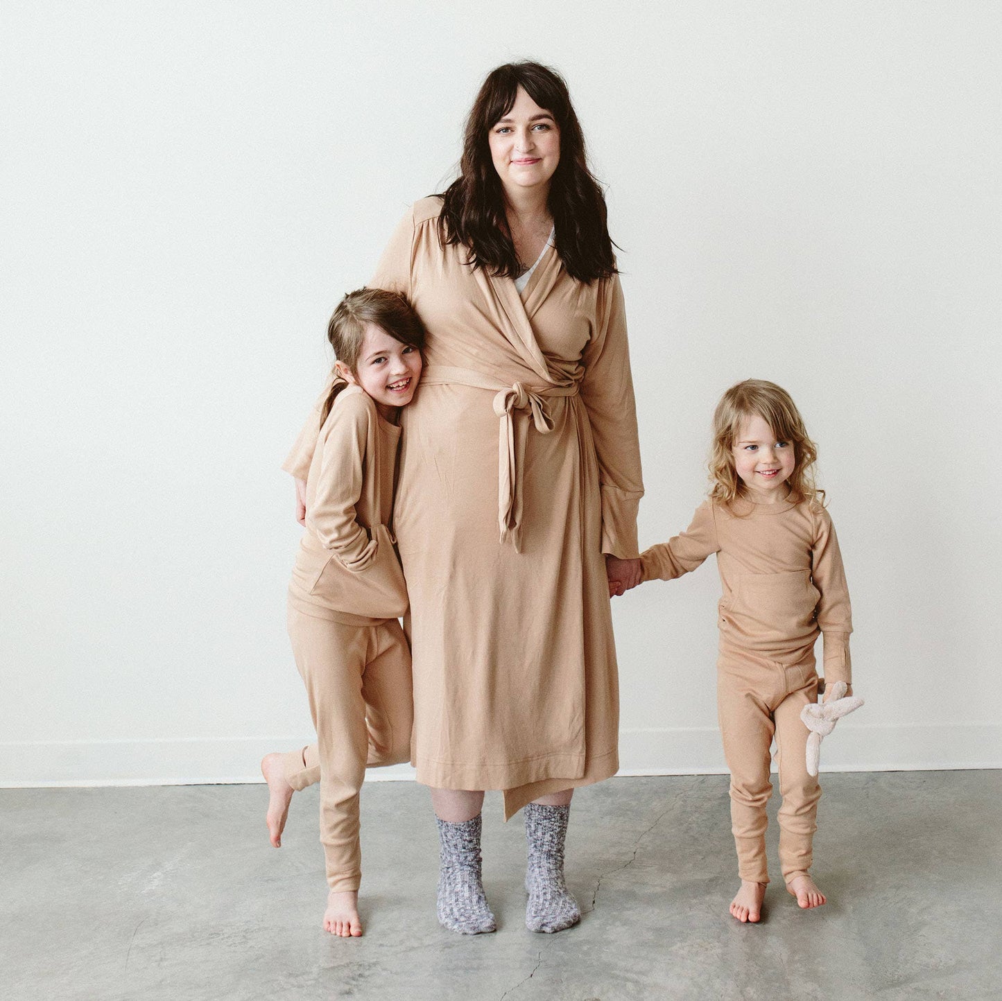 Viscose Bamboo + Organic Cotton Womens Robe | Sandstone