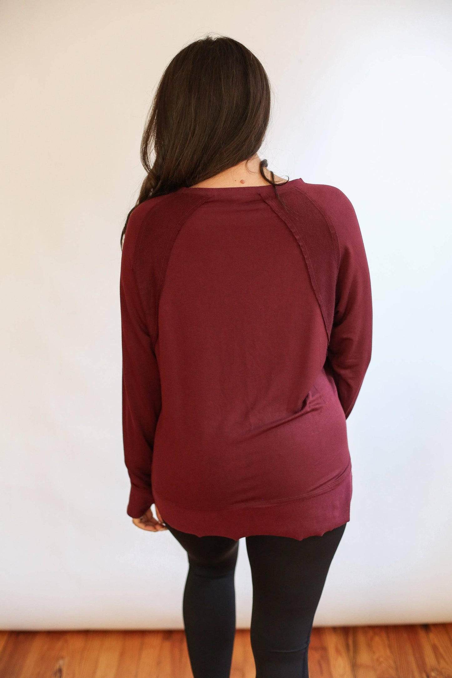 Free Flowing Long Sleeve Nursing Top | Burgundy