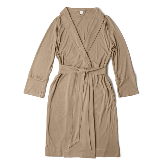 Viscose Bamboo + Organic Cotton Womens Robe | Sandstone