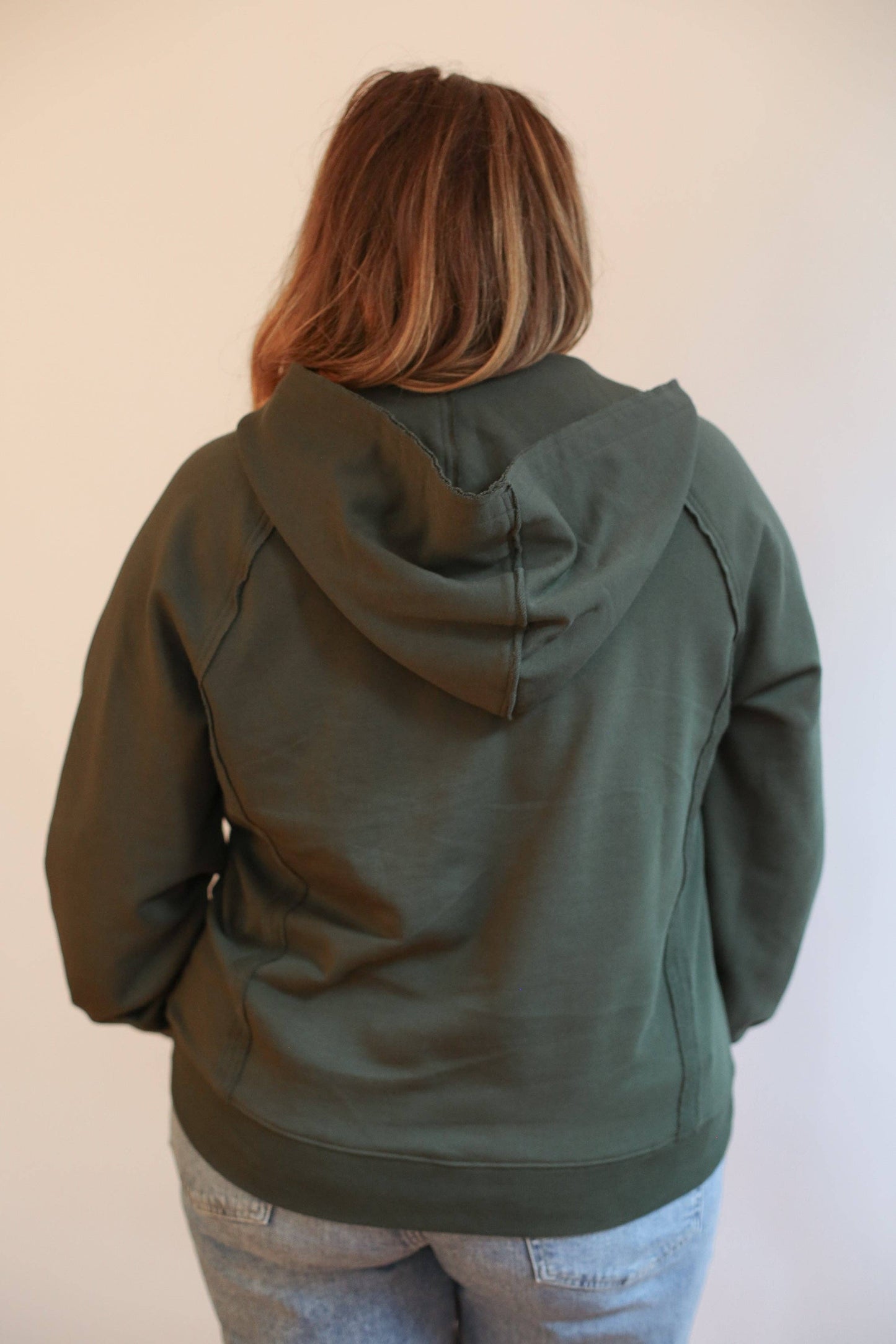 Vertical Zip Breastfeeding Hoodie | Forest Green