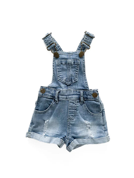 Shortie Denim Overall | Light Wash