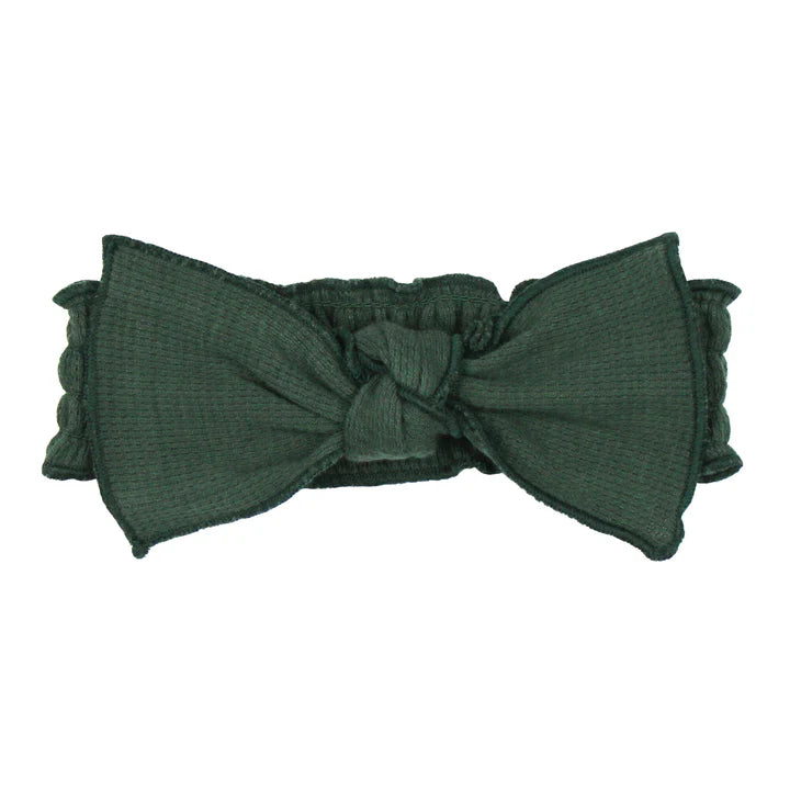 Organic Thermal Smocked Headband | Evergreen