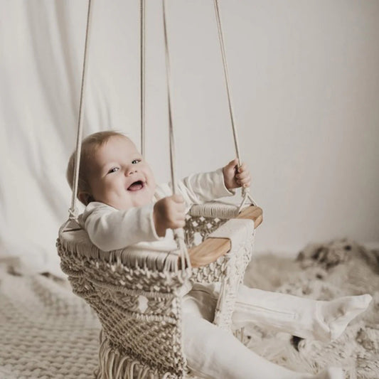 Handmade Macrame Baby Swing