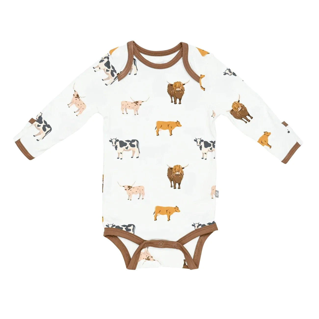 Bamboo Long Sleeve Bodysuit | Moo (Cows)