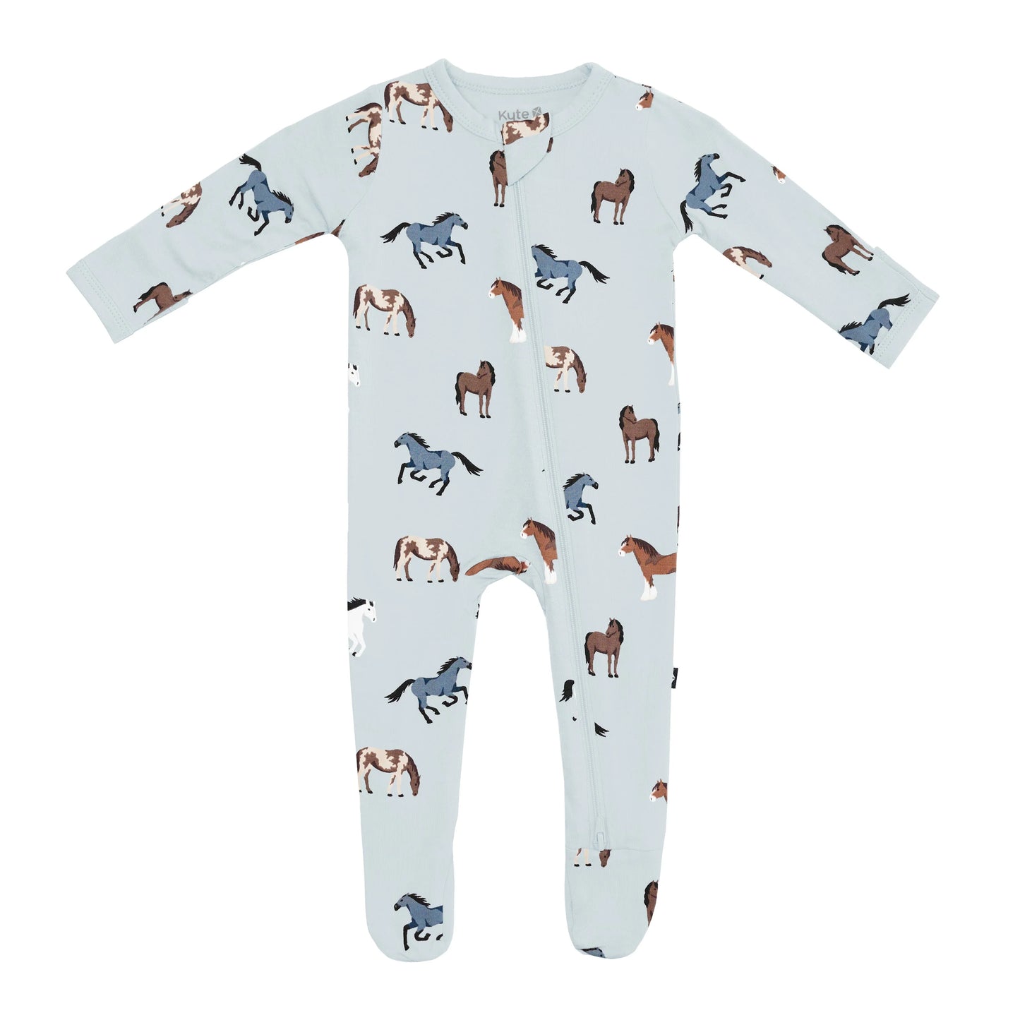 Bamboo Cotton Zippered Footie | Horse