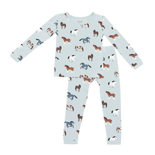 Bamboo Cotton Long Sleeve Pajama Set | Horse