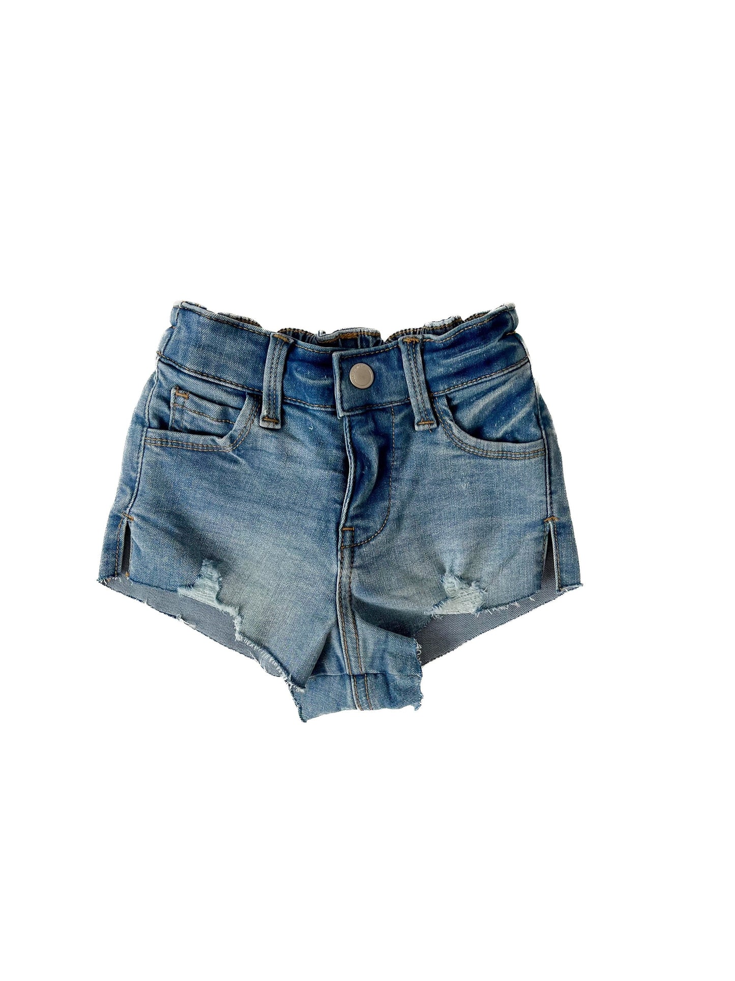 Girl’s Raw Edge Denim Short | Light Wash