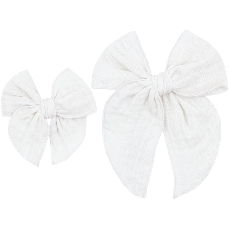 White Muslin Heirloom Fable Bow | Clip