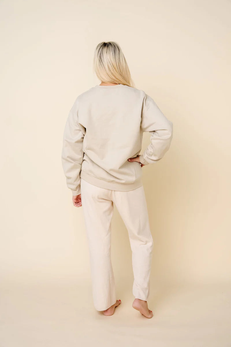 merry. | Women's Holiday Pullover | Warm Cream (by Lou Lou)