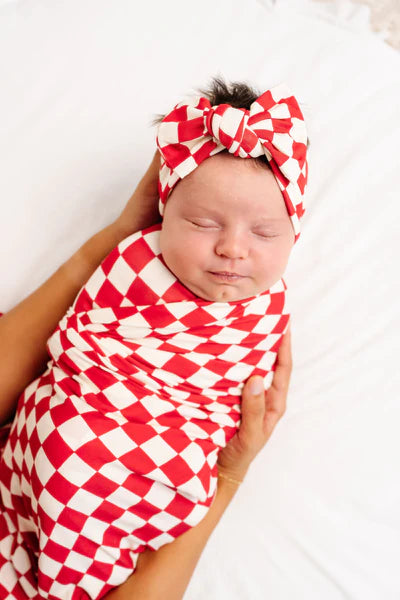 Rudy Swaddle Blanket (Red Check)