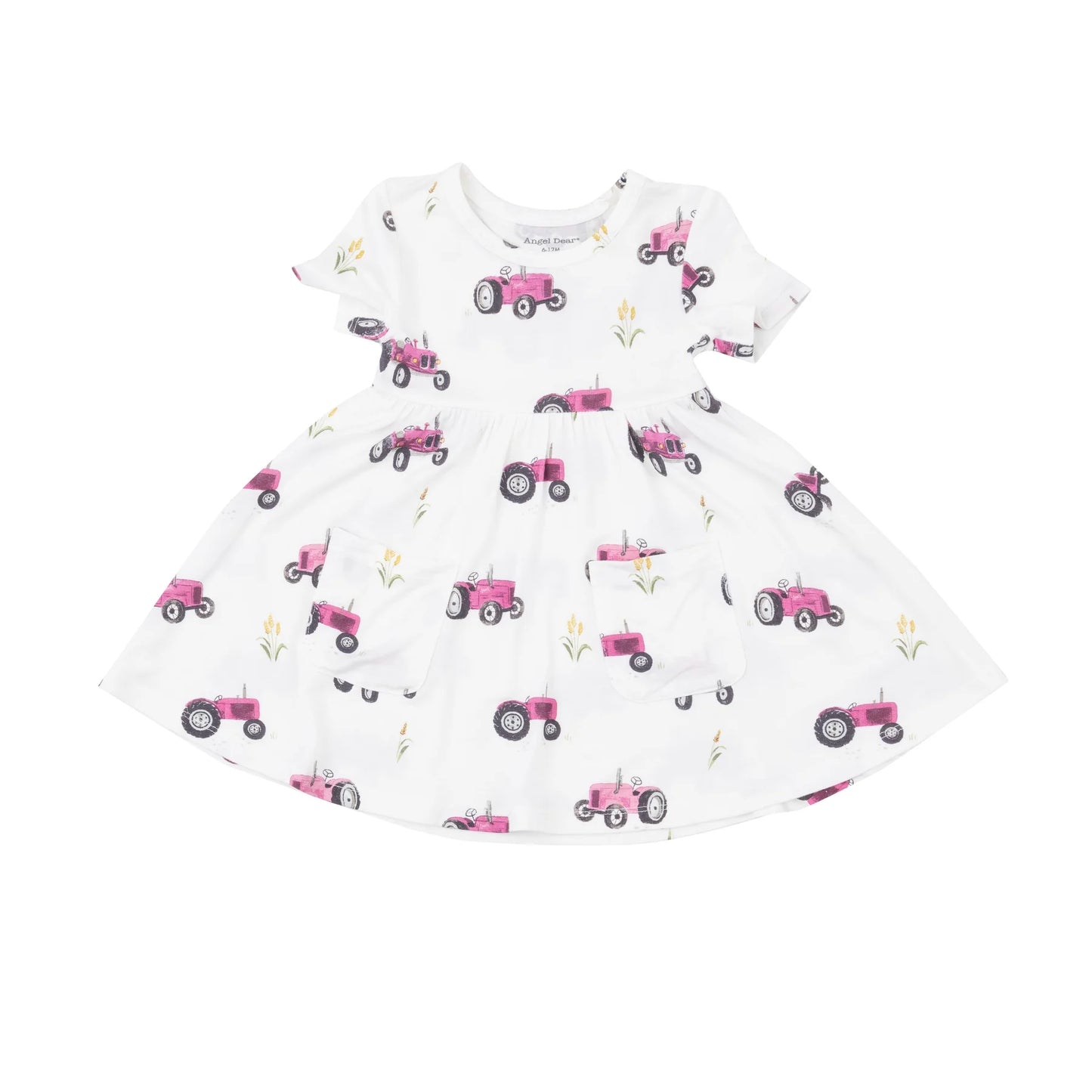 Short Sleeve Twirly Dress | Pink Tractors