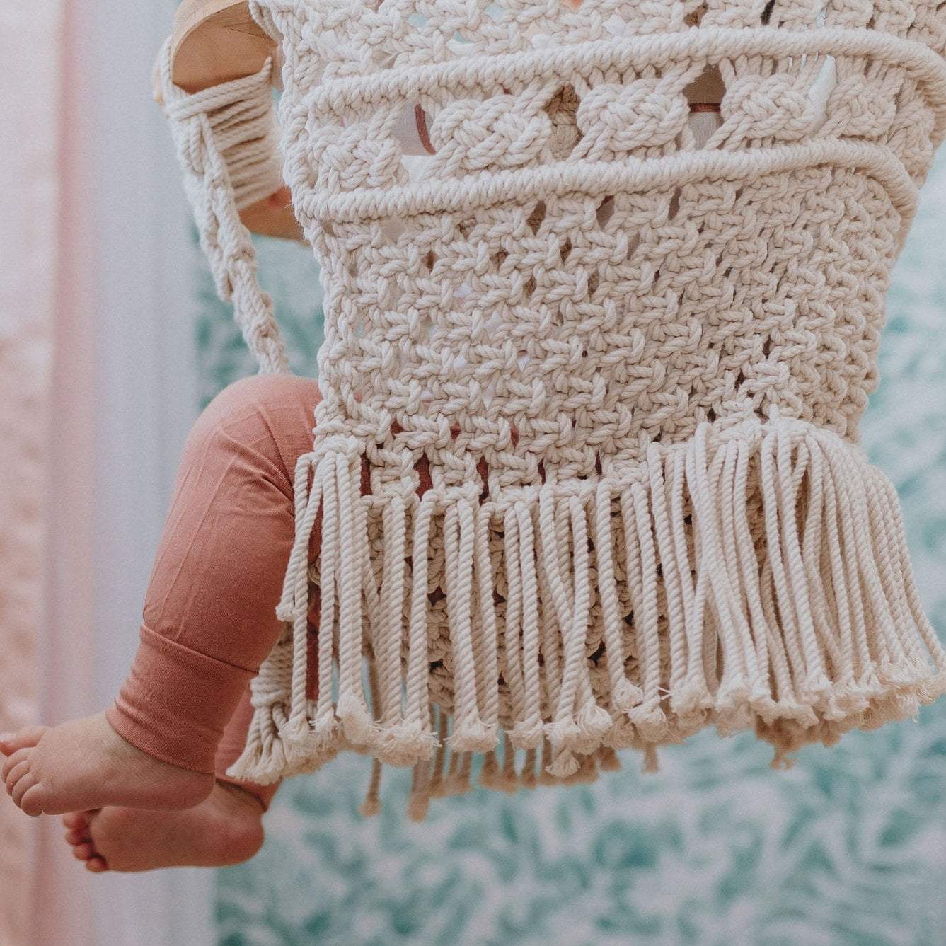 Handmade Macrame Baby Swing