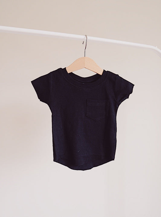 Ribbed Pocket Tee | Black