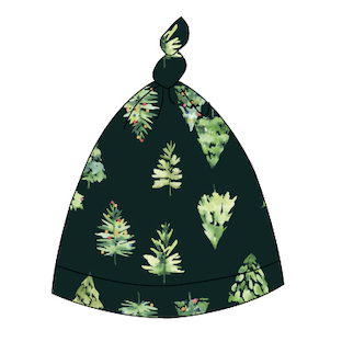 Holiday Christmas Tree Bamboo Baby Top Knot Hat | Emerald