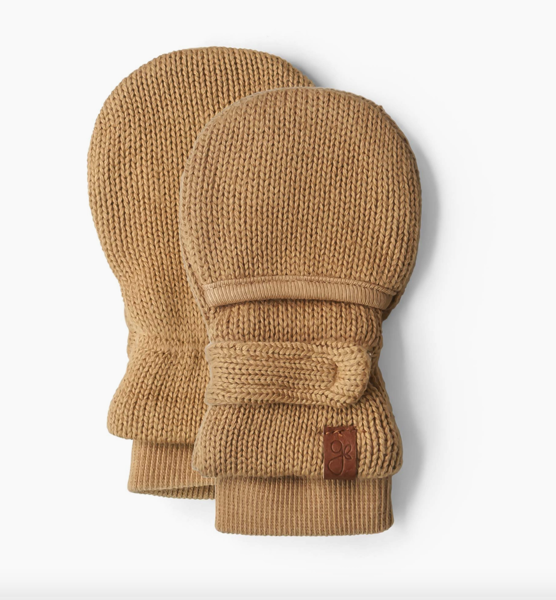 Knit Organic Cotton Stay-On Baby Mittens